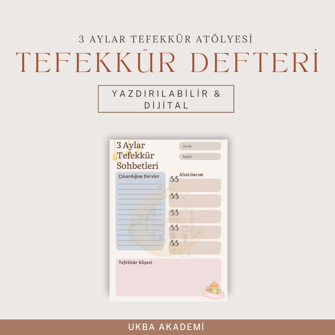 3 Aylar Tefekkür Atölyesi - Aralık 2025 Tefekkür Defteri